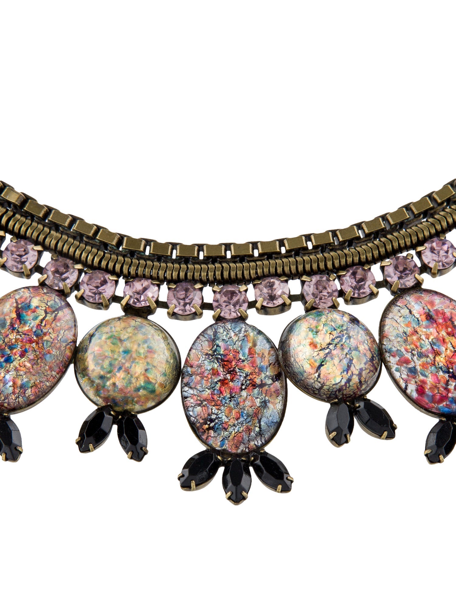 Dannijo Glass, Resin & Crystal Collar Necklace